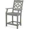 Martha Stewart by POLYWOOD® Chinoiserie 5-Piece Round Counter Set in Mahogany(Slate Grey)