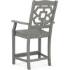 Martha Stewart by POLYWOOD® Chinoiserie 5-Piece Round Counter Set in Mahogany(Slate Grey)