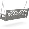 Martha Stewart by POLYWOOD® Chinoiserie 60” Swing in Mahogany(Slate Grey)