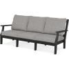 Martha Stewart by POLYWOOD® Chinoiserie 6-Piece Lounge Sofa Set in Mahogany/Spiced Burlap(Black / Grey Mist)