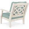Martha Stewart by POLYWOOD® Chinoiserie 6-Piece Lounge Sofa Set in Mahogany/Spiced Burlap(Sand / Glacier Spa)