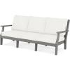 Martha Stewart by POLYWOOD® Chinoiserie 6-Piece Lounge Sofa Set in Mahogany/Spiced Burlap(Slate Grey / Natural Linen)