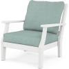 Martha Stewart by POLYWOOD® Chinoiserie 6-Piece Lounge Sofa Set in Mahogany/Spiced Burlap(White / Glacier Spa)