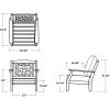 Martha Stewart by POLYWOOD® Chinoiserie Deep Seating Chair in White/Sky Blue(Sand / Buffalo Plaid Dune Burlap)
