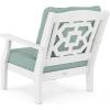 Martha Stewart by POLYWOOD® Chinoiserie Deep Seating Chair in White/Sky Blue(White / Glacier Spa)
