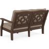 Martha Stewart by POLYWOOD® Chinoiserie Deep Seating Loveseat in White/Sky Blue(Mahogany / Spiced Burlap)