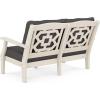 Martha Stewart by POLYWOOD® Chinoiserie Deep Seating Loveseat in White/Sky Blue(Sand / Ash Charcoal)