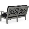 Martha Stewart by POLYWOOD® Chinoiserie Deep Seating Loveseat in White/Sky Blue(Slate Grey / Midnight Linen)
