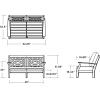 Martha Stewart by POLYWOOD® Chinoiserie Deep Seating Loveseat in White/Sky Blue(Teak / Dune Burlap)