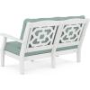 Martha Stewart by POLYWOOD® Chinoiserie Deep Seating Loveseat in White/Sky Blue(White / Glacier Spa)