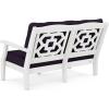 Martha Stewart by POLYWOOD® Chinoiserie Deep Seating Loveseat in White/Sky Blue(White / Navy Linen)