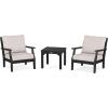 Martha Stewart by POLYWOOD® Acadia 5-Piece Farmhouse Dining Set with Benches in White(Black / Dune Burlap)