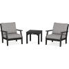 Martha Stewart by POLYWOOD® Acadia 5-Piece Farmhouse Dining Set with Benches in White(Black / Grey Mist)