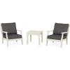 Martha Stewart by POLYWOOD® Acadia 5-Piece Farmhouse Dining Set with Benches in White(Sand / Ash Charcoal)