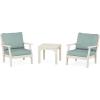 Martha Stewart by POLYWOOD® Acadia 5-Piece Farmhouse Dining Set with Benches in White(Sand / Glacier Spa)