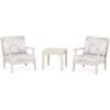 Martha Stewart by POLYWOOD® Acadia 5-Piece Farmhouse Dining Set with Benches in White(Sand / Leaf Dune Burlap)