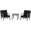 Martha Stewart by POLYWOOD® Acadia 5-Piece Farmhouse Dining Set with Benches in White(Slate Grey / Midnight Linen)