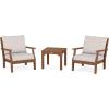 Martha Stewart by POLYWOOD® Acadia 5-Piece Farmhouse Dining Set with Benches in White(Teak / Dune Burlap)