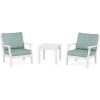 Martha Stewart by POLYWOOD® Acadia 5-Piece Farmhouse Dining Set with Benches in White(White / Glacier Spa)