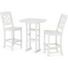 Martha Stewart by POLYWOOD® Chinoiserie 3-Piece Bar Set in Mahogany(White)