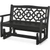 Martha Stewart by POLYWOOD® Chinoiserie 48″ Glider in Mahogany(Black)