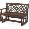 Martha Stewart by POLYWOOD® Chinoiserie 48″ Glider in Mahogany(Mahogany)