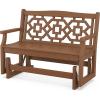 Martha Stewart by POLYWOOD® Chinoiserie 48″ Glider in Mahogany(Teak)