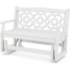 Martha Stewart by POLYWOOD® Chinoiserie 48″ Glider in Mahogany(White)