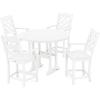 Martha Stewart by POLYWOOD® Chinoiserie 5-Piece Round Counter Set in Mahogany(White)