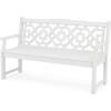 Martha Stewart by POLYWOOD® Chinoiserie 60” Garden Bench in White(White)
