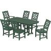 Martha Stewart by POLYWOOD® Chinoiserie 7-Piece Dining Set in White(Green)