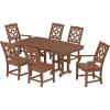Martha Stewart by POLYWOOD® Chinoiserie 7-Piece Dining Set in White(Teak)
