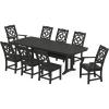 Martha Stewart by POLYWOOD® Chinoiserie 9-Piece Dining Set with Trestle Legs in White(Black)
