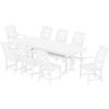 Martha Stewart by POLYWOOD® Chinoiserie 9-Piece Dining Set with Trestle Legs in White(White)