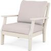Martha Stewart by POLYWOOD® Chinoiserie Deep Seating Chair in White/Sky Blue(Sand / Dune Burlap)
