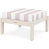 Martha Stewart by POLYWOOD® Chinoiserie Deep Seating Ottoman (Mahogany/Spiced Burlap)(Sand / Cabana Stripe Dune Burlap)