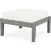 Martha Stewart by POLYWOOD® Chinoiserie Deep Seating Ottoman (Mahogany/Spiced Burlap)(Slate Grey / Natural Linen)