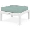 Martha Stewart by POLYWOOD® Chinoiserie Deep Seating Ottoman (Mahogany/Spiced Burlap)(White / Glacier Spa)