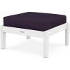 Martha Stewart by POLYWOOD® Chinoiserie Deep Seating Ottoman (Mahogany/Spiced Burlap)(White / Navy Linen)