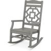 Martha Stewart by POLYWOOD® Chinoiserie Rocking Chair in Sand(Slate Grey)