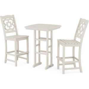Martha Stewart by POLYWOOD® Chinoiserie 3-Piece Bar Set in Mahogany(Sand)