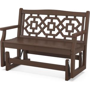 Martha Stewart by POLYWOOD® Chinoiserie 48″ Glider in Mahogany(Mahogany)