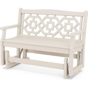 Martha Stewart by POLYWOOD® Chinoiserie 48″ Glider in Mahogany(Sand)