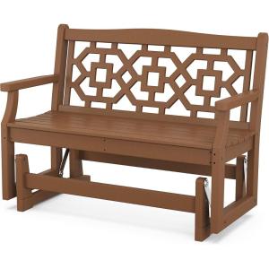 Martha Stewart by POLYWOOD® Chinoiserie 48″ Glider in Mahogany(Teak)