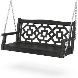 Martha Stewart by POLYWOOD® Chinoiserie 48” Swing in Sand(Black)