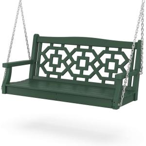 Martha Stewart by POLYWOOD® Chinoiserie 48” Swing in Sand(Green)