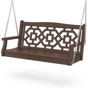 Martha Stewart by POLYWOOD® Chinoiserie 48” Swing in Sand(Mahogany)