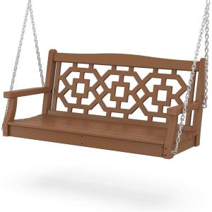 Martha Stewart by POLYWOOD® Chinoiserie 48” Swing in Sand(Teak)