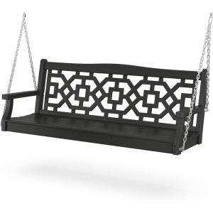 Martha Stewart by POLYWOOD® Chinoiserie 60” Swing in Mahogany(Black)