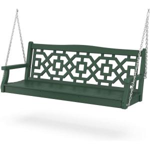 Martha Stewart by POLYWOOD® Chinoiserie 60” Swing in Mahogany(Green)